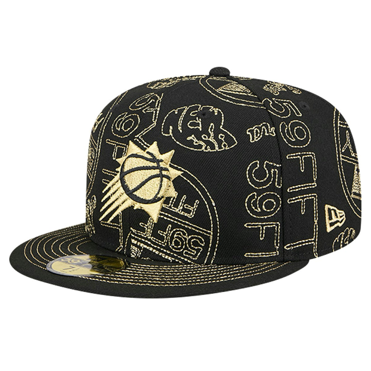 Phoenix Suns 59FIFTY Day Allover Print Stencil Fitted Hat Black