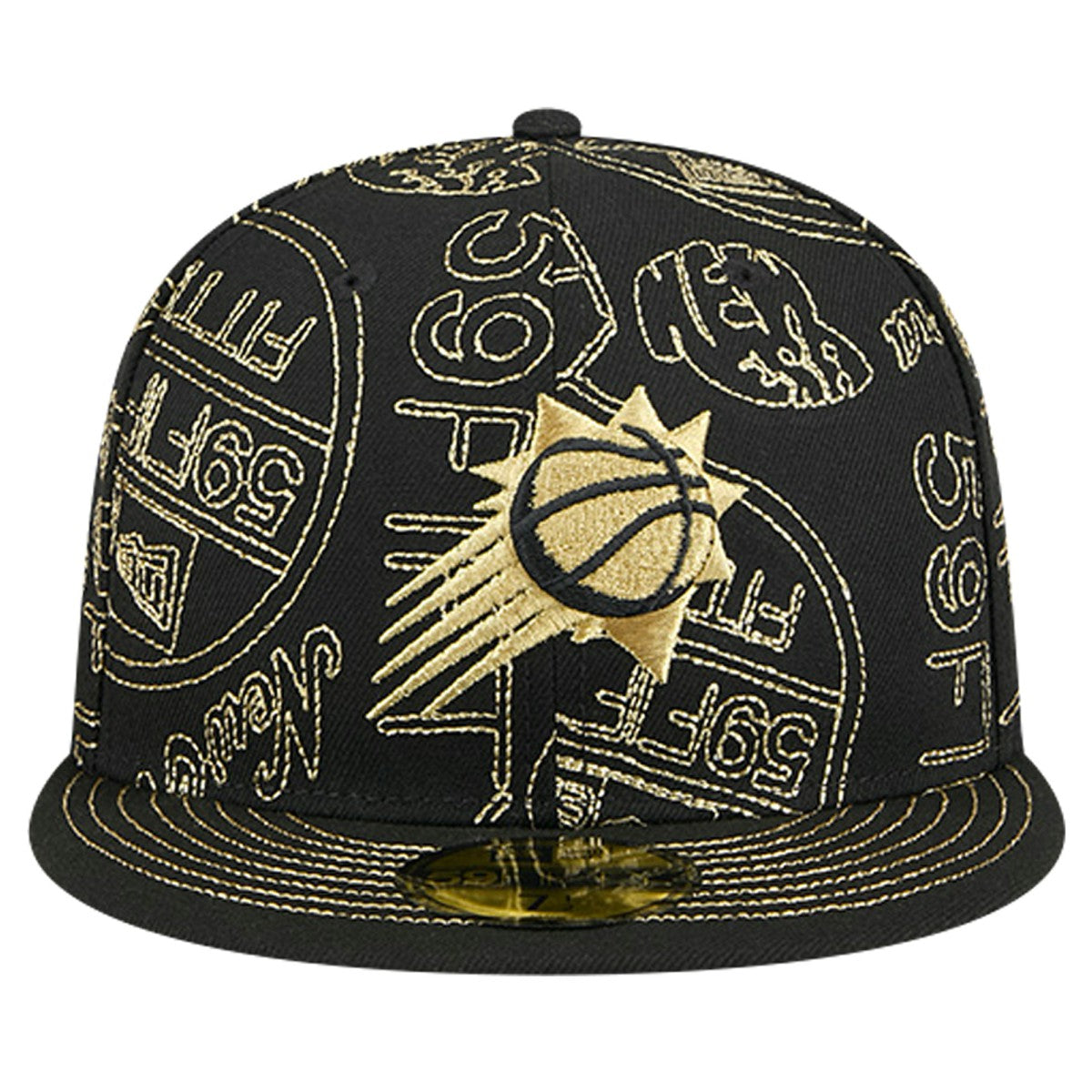 Phoenix Suns 59FIFTY Day Allover Print Stencil Fitted Hat Black