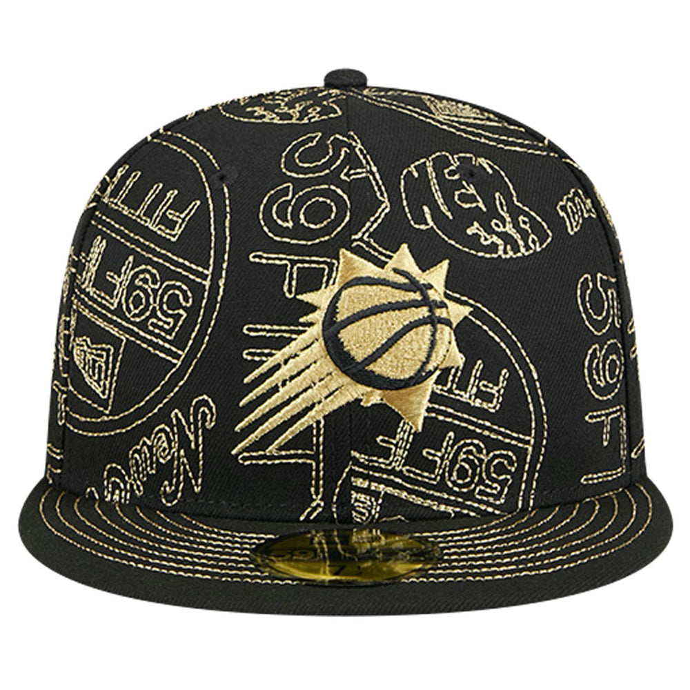 Phoenix Suns 59FIFTY Day Allover Print Stencil Fitted Hat Black