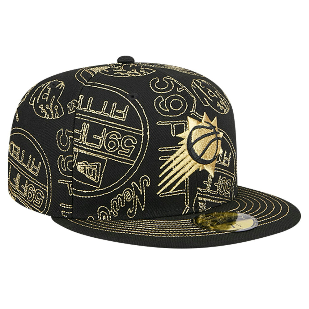 Phoenix Suns 59FIFTY Day Allover Print Stencil Fitted Hat Black