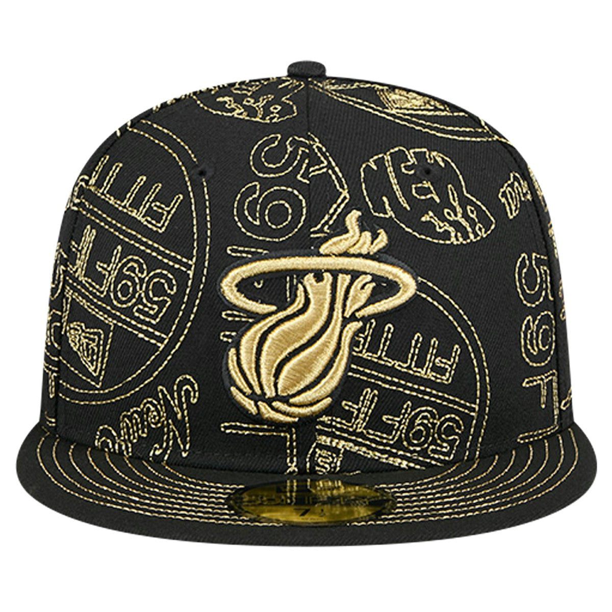 Miami Heat 59FIFTY Day Allover Print Stencil Fitted Hat Black