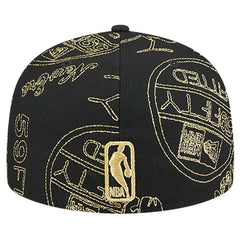 Philadelphia 76ers 59FIFTY Day Allover Print Stencil Fitted Hat Black
