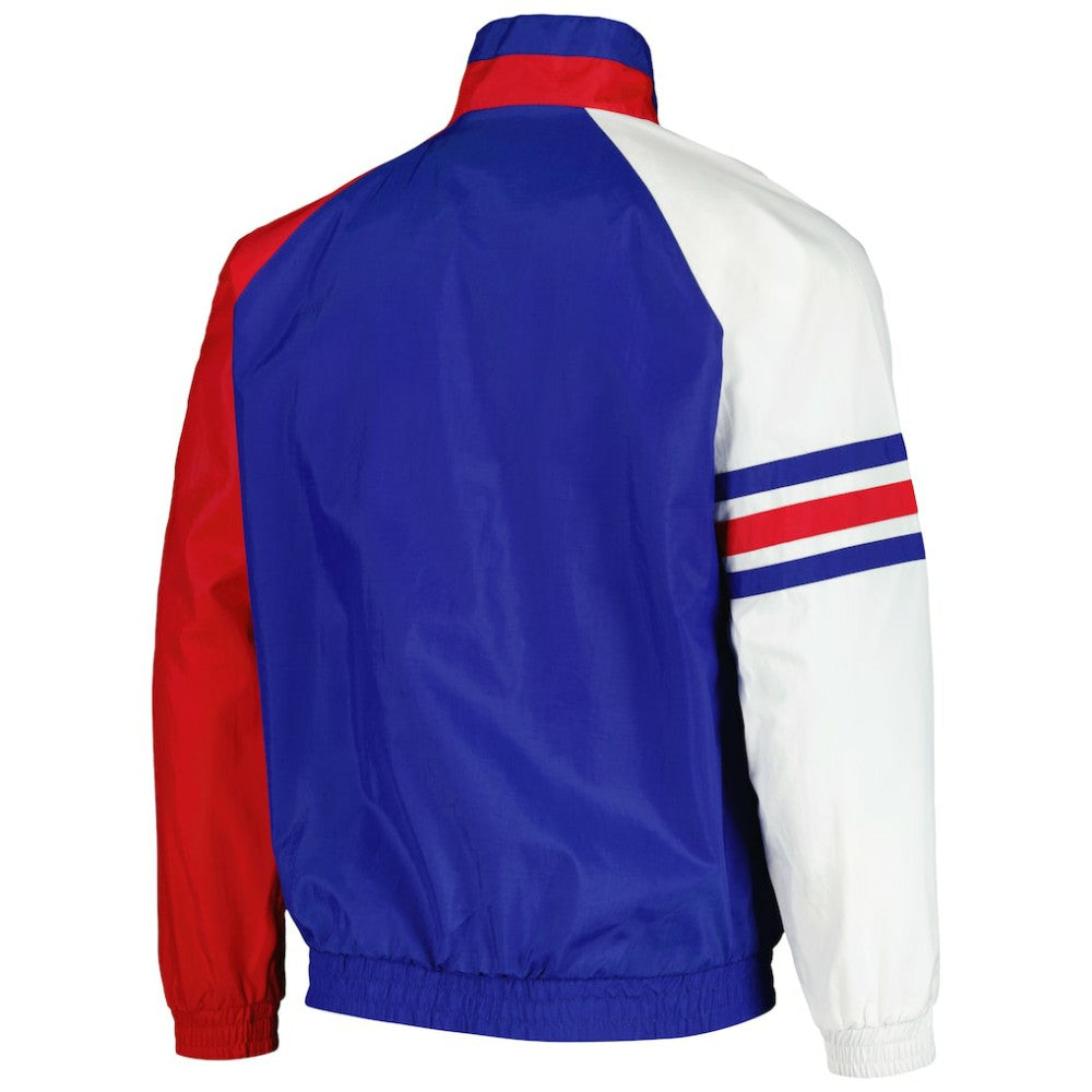 Chicago Cubs Starter Elite Raglan Half-Zip Jacket - Royal/Red Jackets