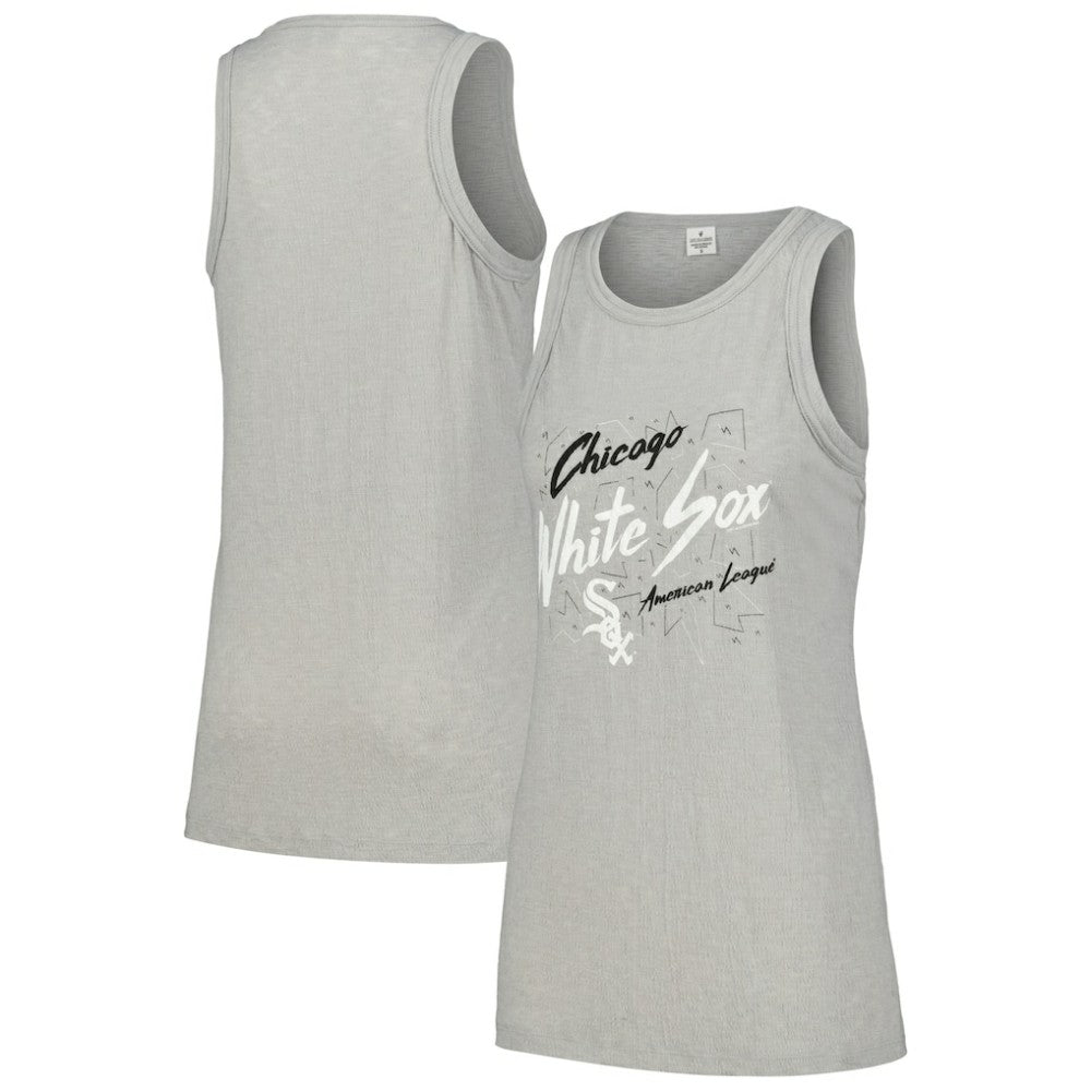 Chicago White Sox Soft as a Grape Women's Gauze High Neck Tank Top - Gray Tanks