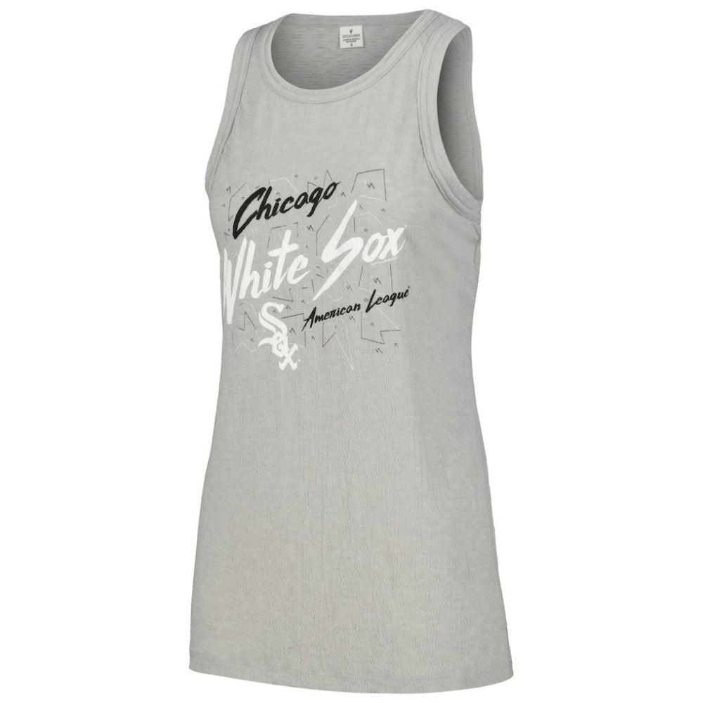 Chicago White Sox Soft as a Grape Women's Gauze High Neck Tank Top - Gray Tanks