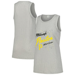 Pittsburgh Pirates Soft as a Grape Women's Gauze High Neck Tank Top - Gray Tanks