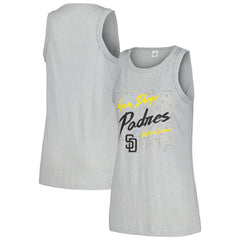 San Diego Padres Soft as a Grape Women's Gauze High Neck Tank Top - Gray Tanks