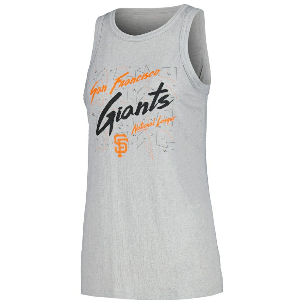 San Francisco Giants Soft as a Grape Women's Gauze High Neck Tank Top - Gray Tanks
