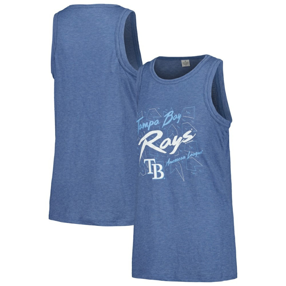 Tampa Bay Rays Soft as a Grape Women's Gauze High Neck Tank Top - Navy Tanks