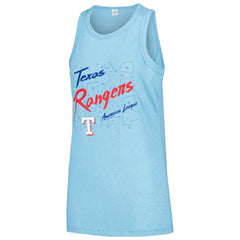 Texas Rangers Soft as a Grape Women's Gauze High Neck Tank Top - Light Blue Tanks