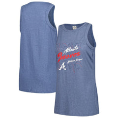 Atlanta Braves Soft as a Grape Women's Gauze High Neck Tank Top - Navy Tanks