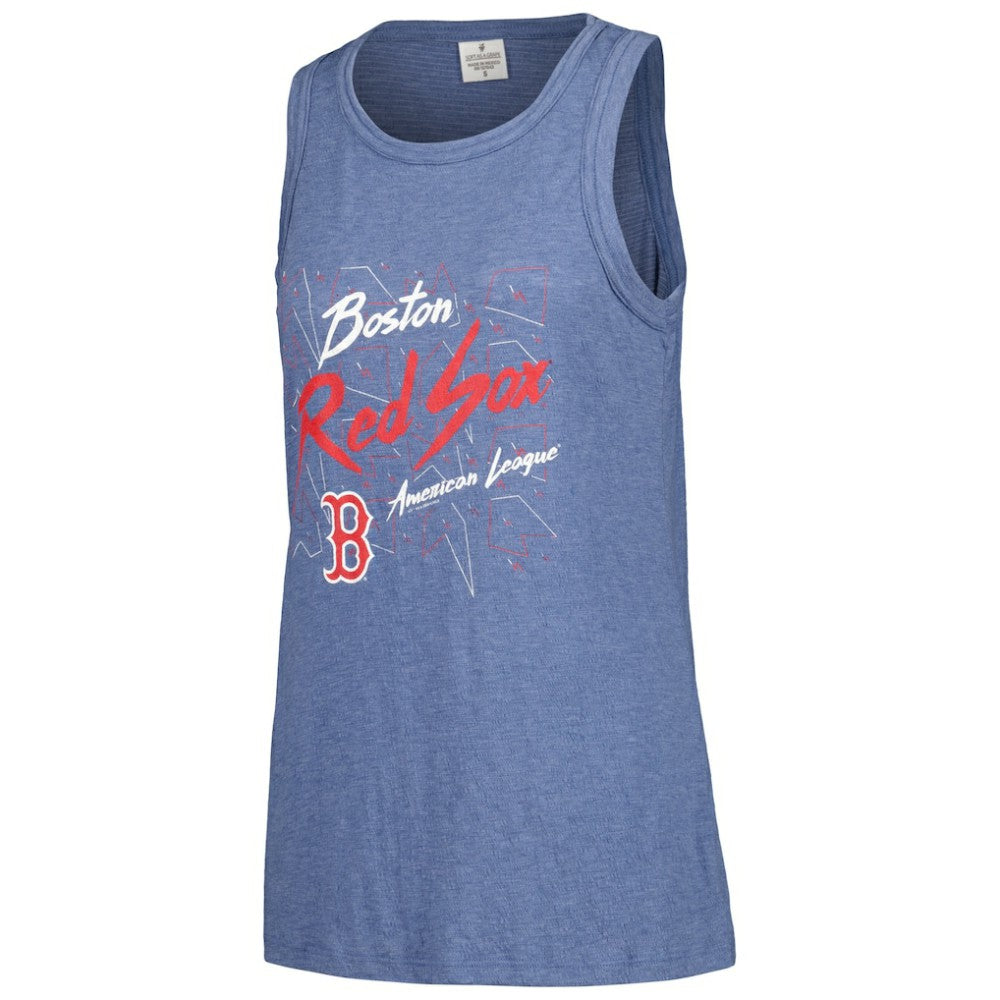 Boston Red Sox Soft as a Grape Women's Gauze High Neck Tank Top - Navy Tanks