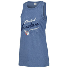 Cleveland Guardians Soft as a Grape Women's Gauze High Neck Tank Top - Navy Tanks
