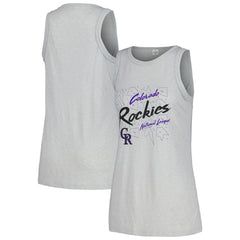 Colorado Rockies Soft as a Grape Women's Gauze High Neck Tank Top - Gray Tanks