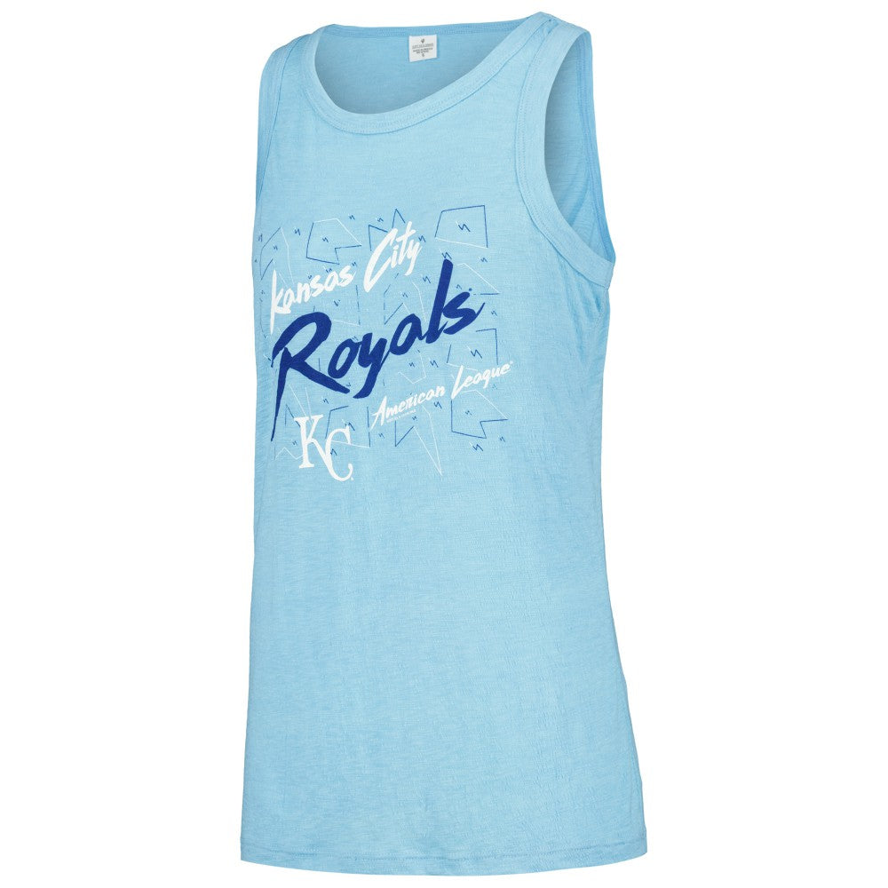 Kansas City Royals Soft as a Grape Women's Gauze High Neck Tank Top - Light Blue Tanks