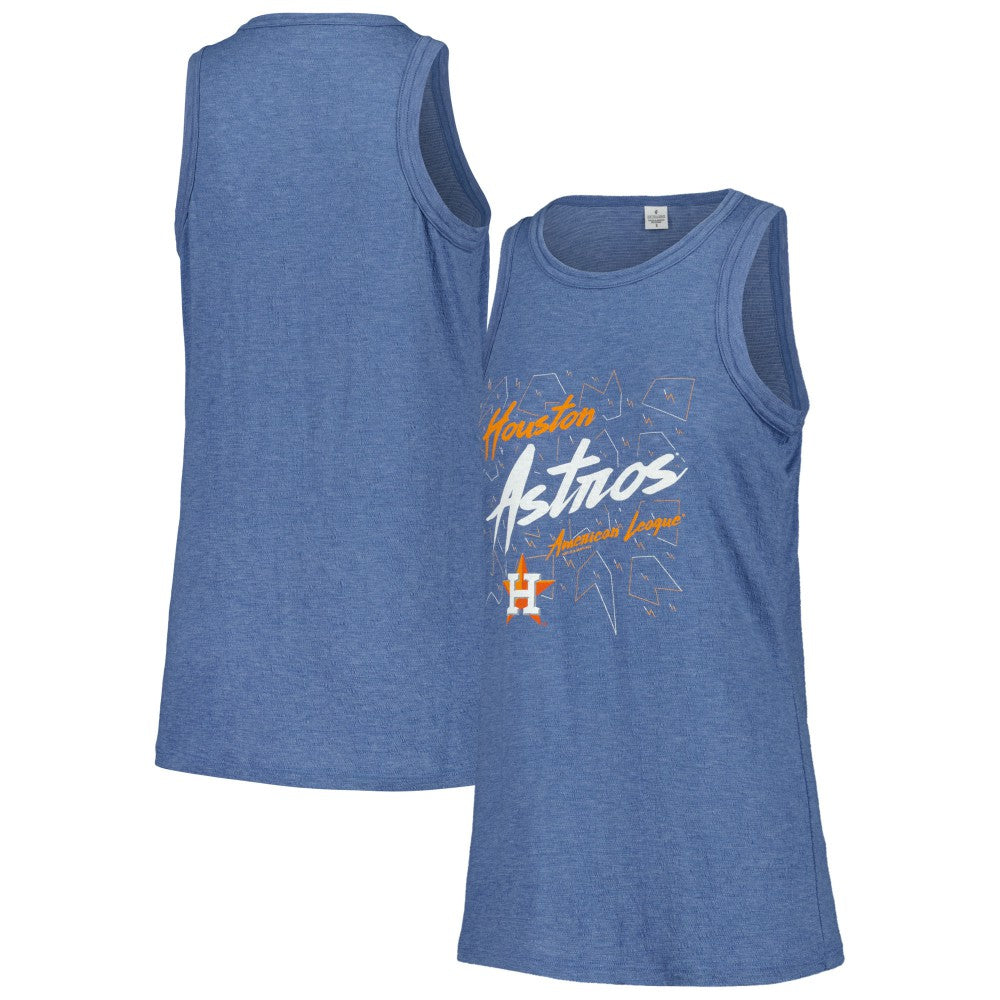 Houston Astros Soft as a Grape Women's Gauze High Neck Tank Top - Navy Tanks