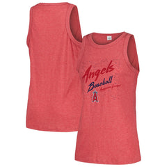 Los Angeles Angels Soft as a Grape Women's Gauze High Neck Tank Top - Red Tanks
