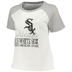 Chicago White Sox Soft as a Grape Women's Plus Size Baseball Raglan T-Shirt - White T-shirts