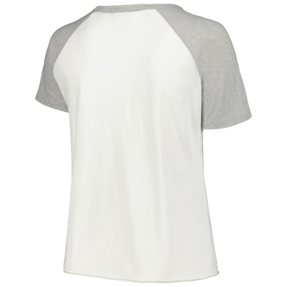 Chicago White Sox Soft as a Grape Women's Plus Size Baseball Raglan T-Shirt - White T-shirts