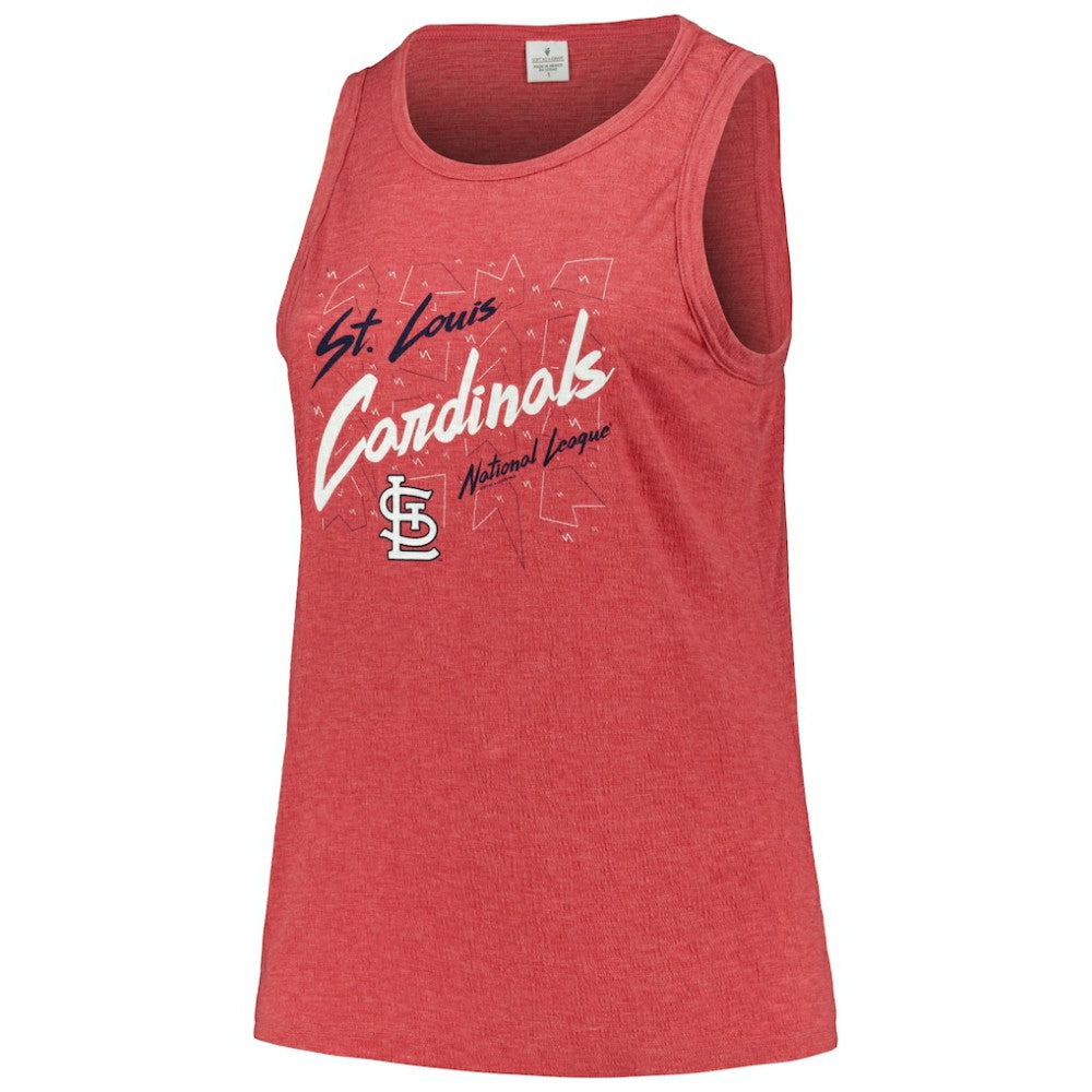 St. Louis Cardinals Soft as a Grape Women's Plus Size Curvy High Neck Tri-Blend Tank Top - Red Tanks