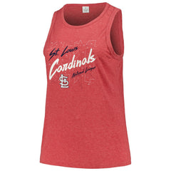 St. Louis Cardinals Soft as a Grape Women's Plus Size Curvy High Neck Tri-Blend Tank Top - Red Tanks