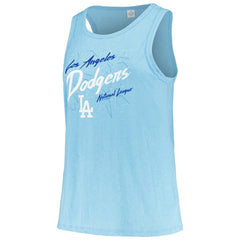 Los Angeles Dodgers Soft as a Grape Women's Plus Size Curvy High Neck Tri-Blend Tank Top - Light Blue Tanks