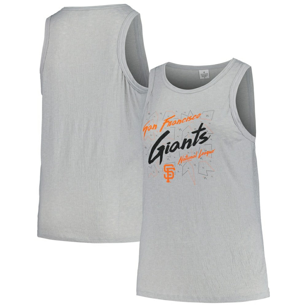 San Francisco Giants Soft as a Grape Women's Plus Size Curvy High Neck Tri-Blend Tank Top - Steel Tanks