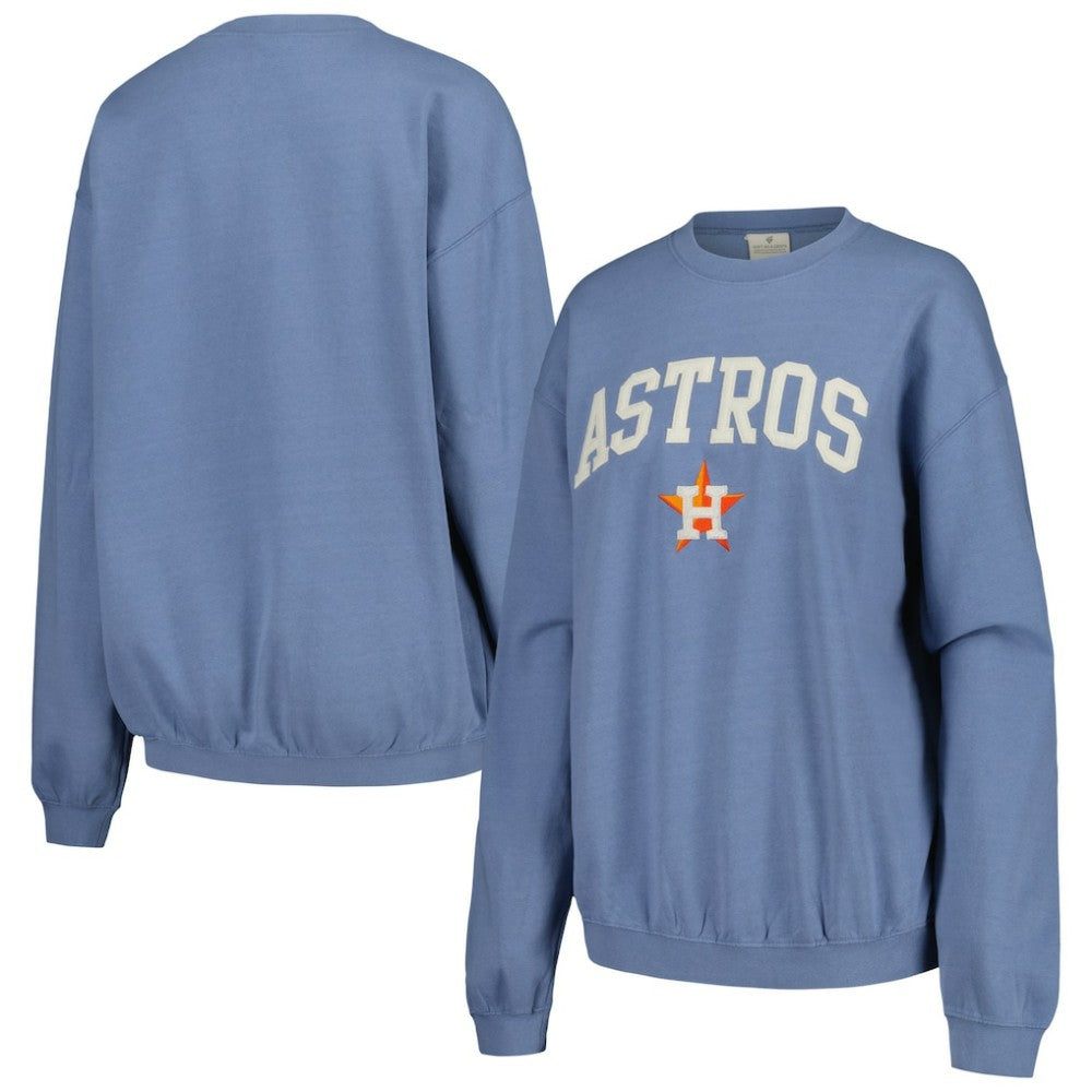 Houston Astros Soft as a Grape Women's Pigment Dye Pullover Sweatshirt - Navy Pullover