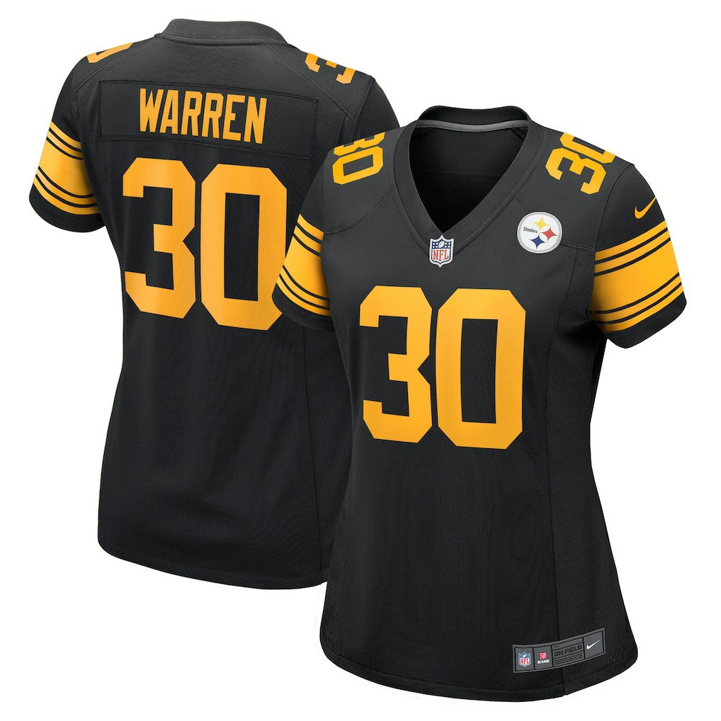 Jaylen Warren Pittsburgh Steelers Women's Alternate Game Jersey Black