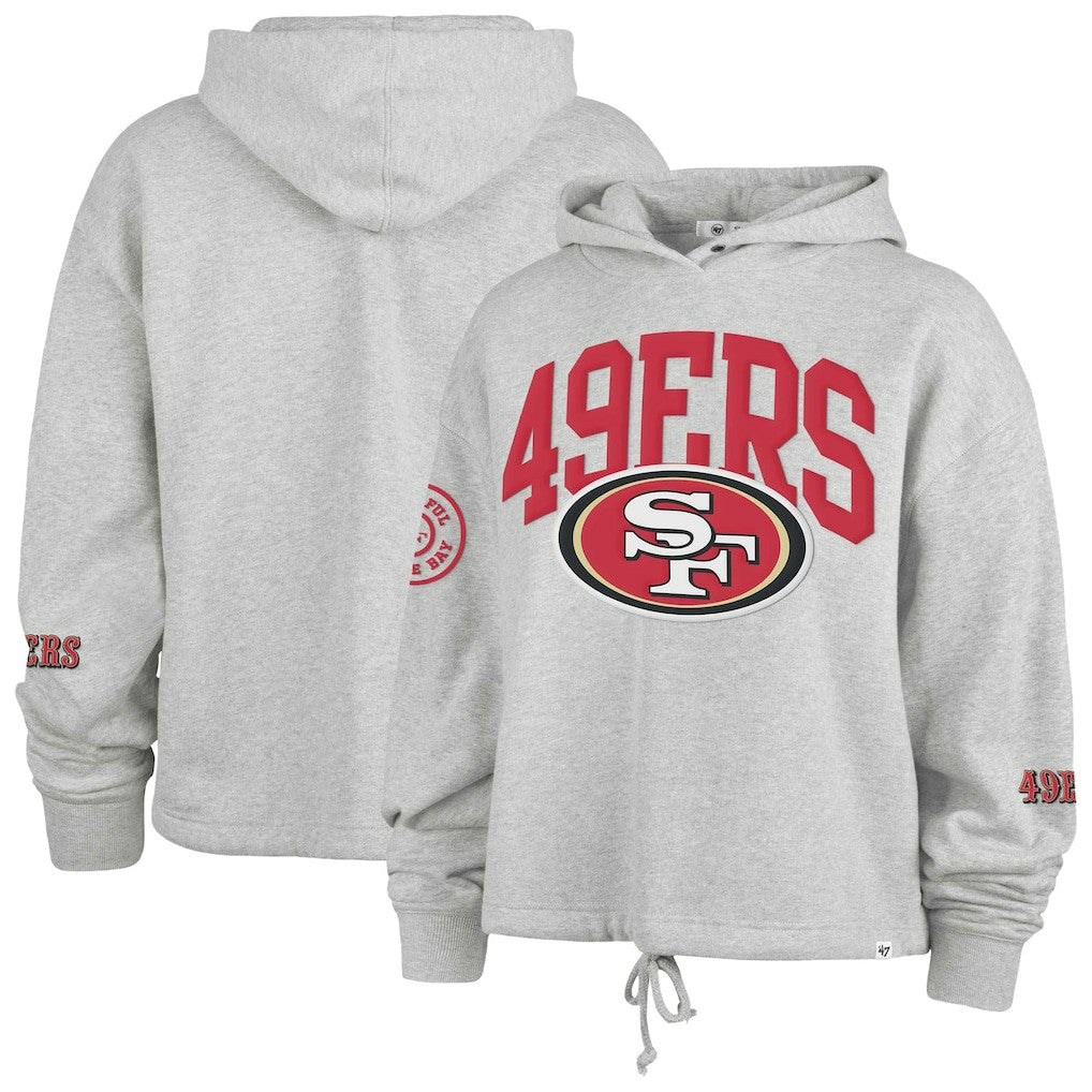 San Francisco 49ers '47 Women's High Hopes Long Sleeve Cropped Hoodie Heather Gray