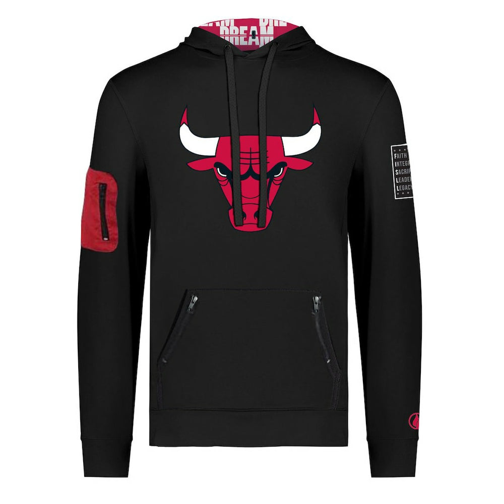 Chicago Bulls FISLL x Black History Collection Unisex Pullover Hoodie - Black