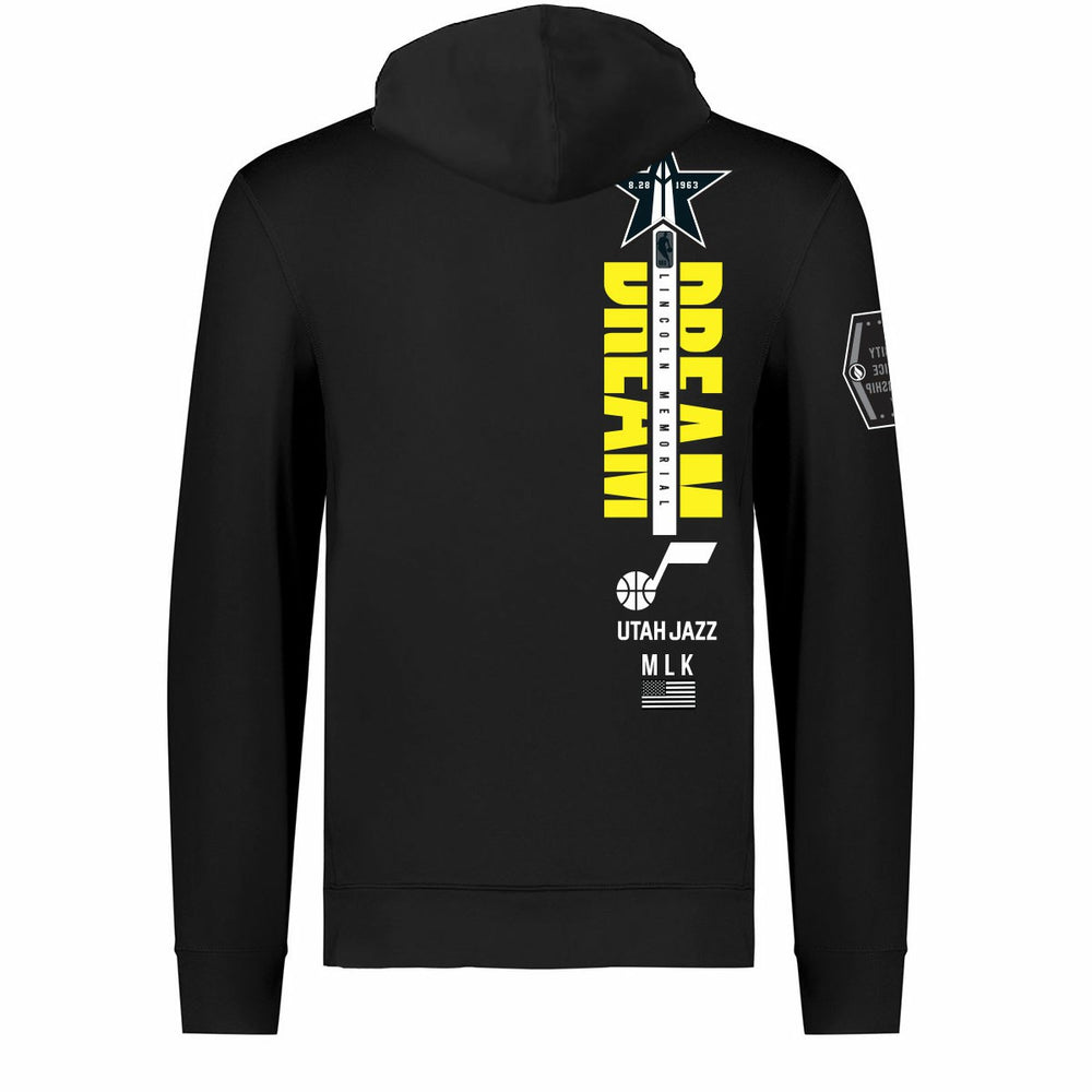 Utah Jazz FISLL x Black History Collection Unisex Pullover Hoodie - Black