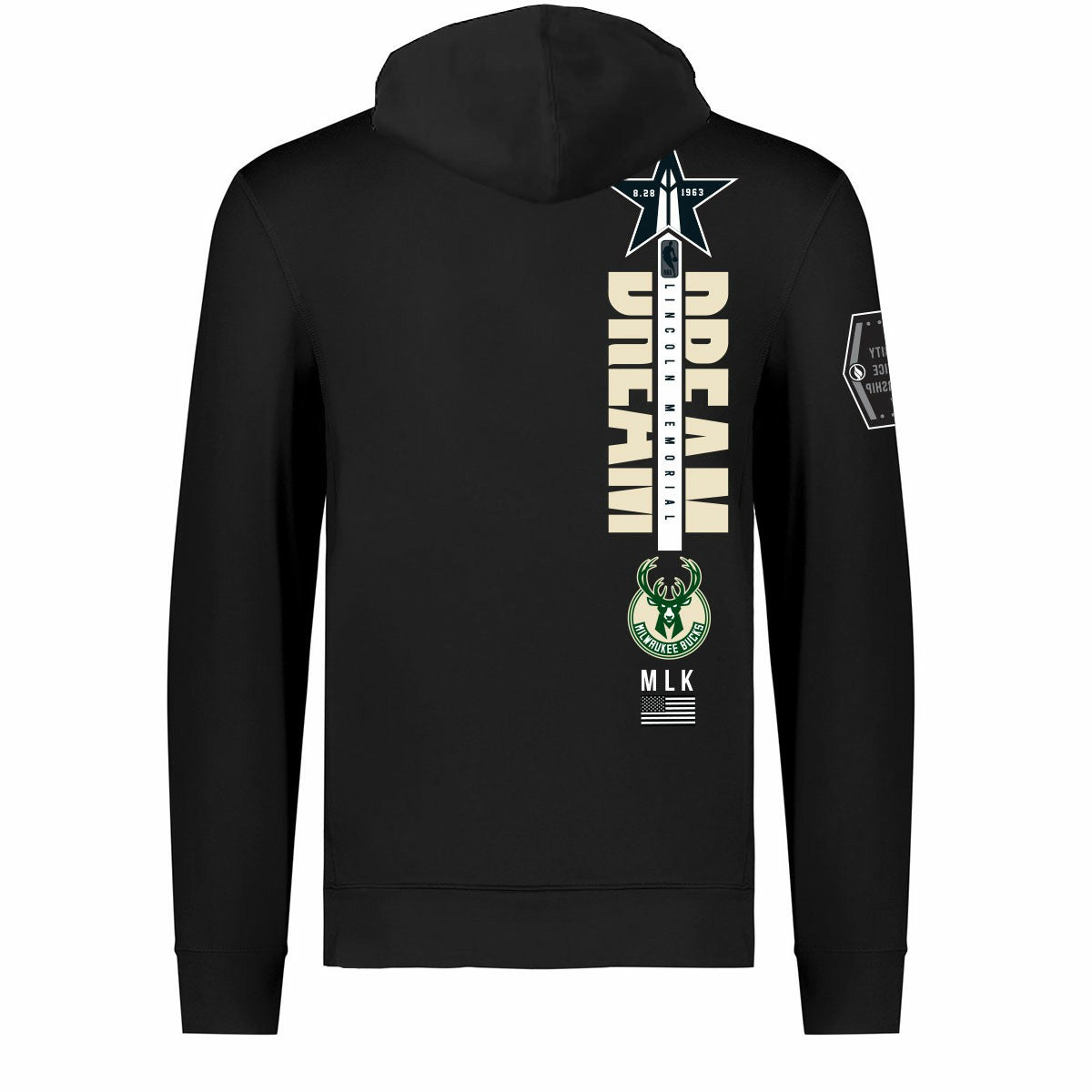 Milwaukee Bucks FISLL x Black History Collection Unisex Pullover Hoodie - Black