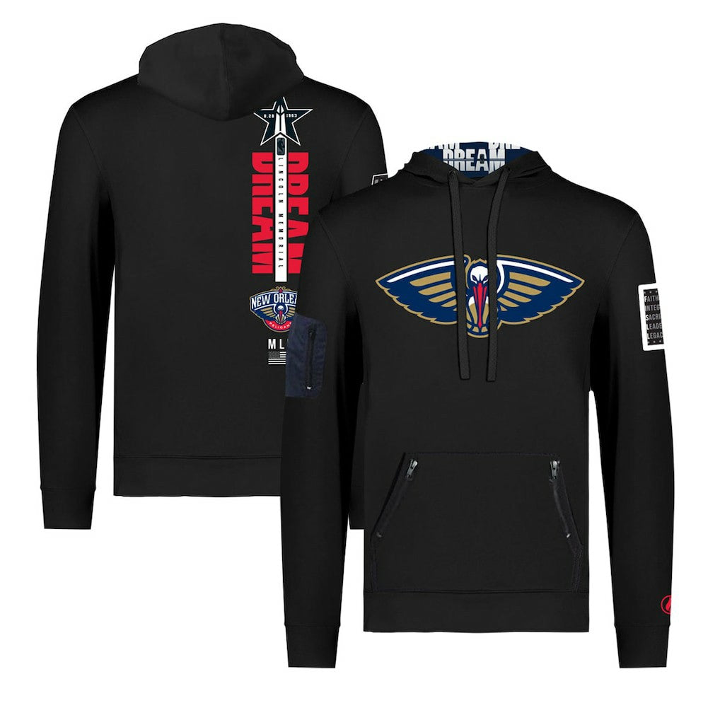 New Orleans Pelicans FISLL x Black History Collection Unisex Pullover Hoodie - Black