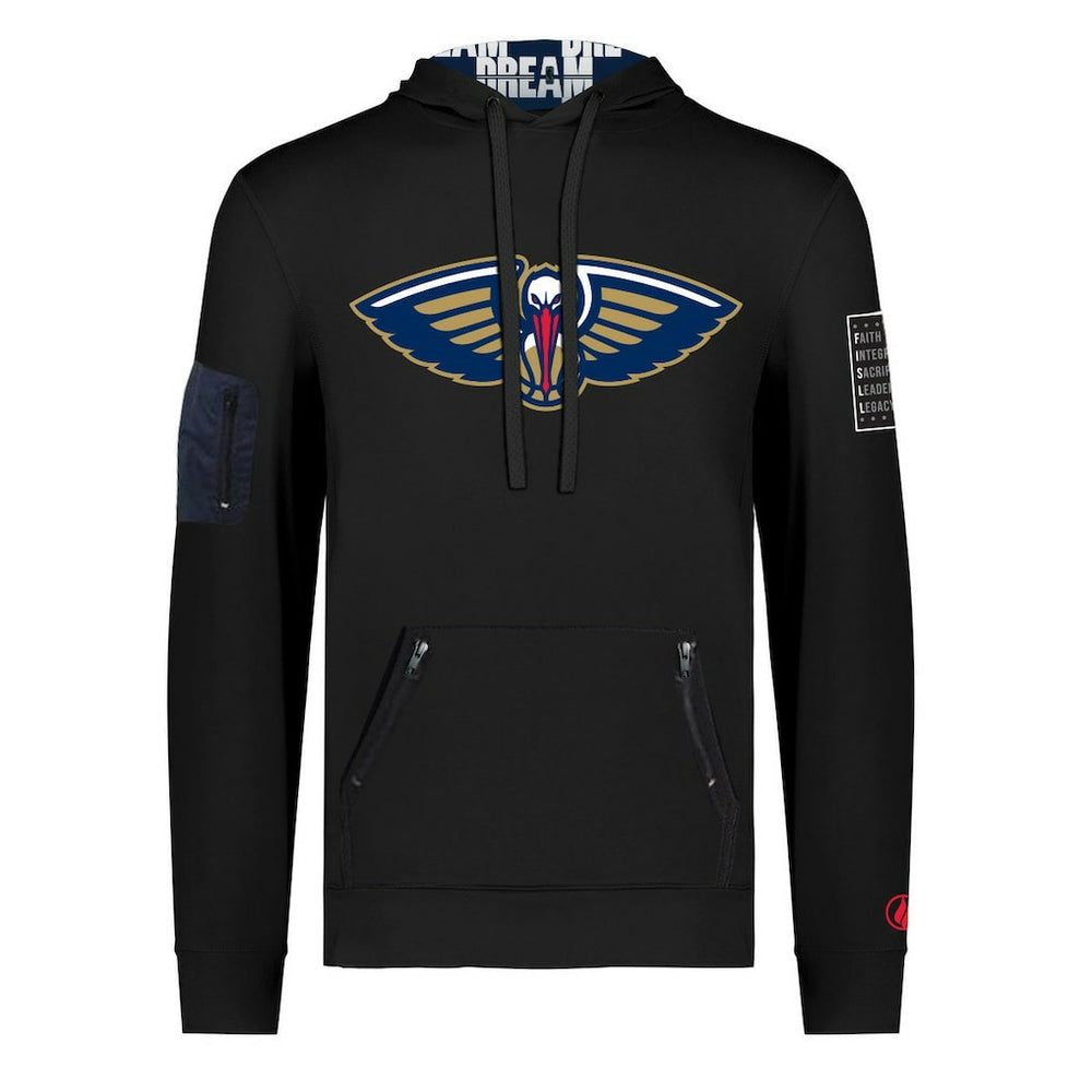 New Orleans Pelicans FISLL x Black History Collection Unisex Pullover Hoodie - Black
