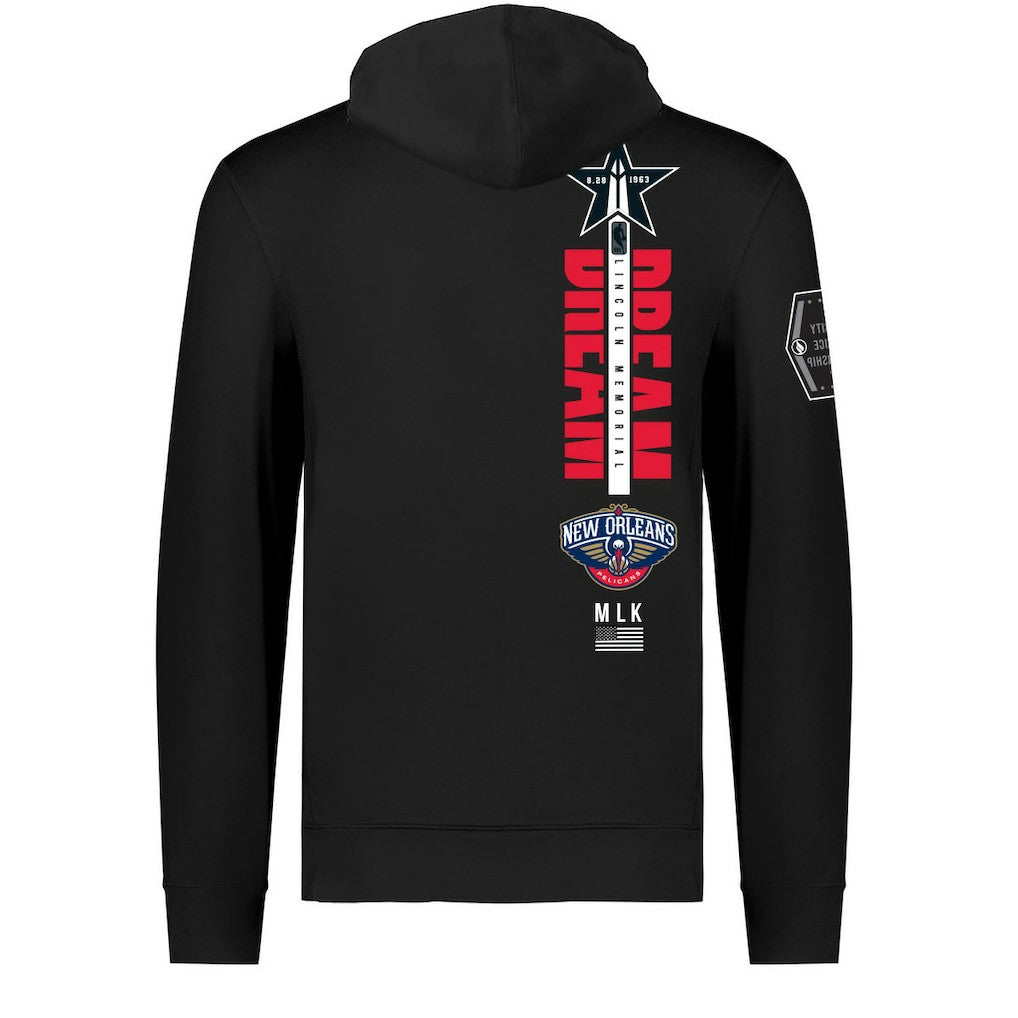New Orleans Pelicans FISLL x Black History Collection Unisex Pullover Hoodie - Black