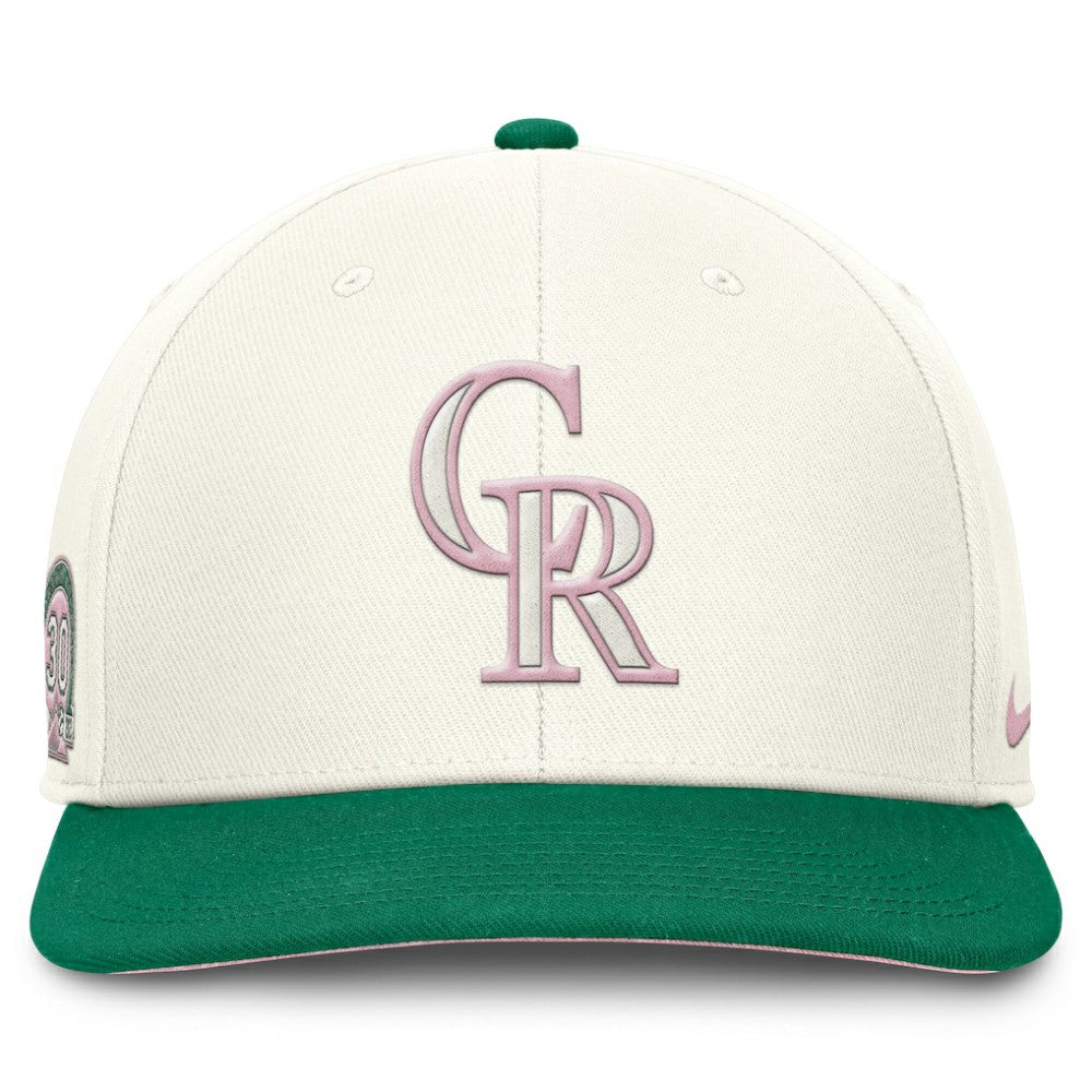 Colorado Rockies Nike Sail Pro Performance Snapback Hat - Cream/Green Hats