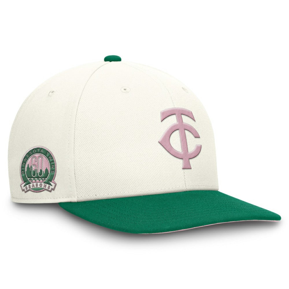 Minnesota Twins Nike Sail Pro Performance Snapback Hat - Cream/Green Hats