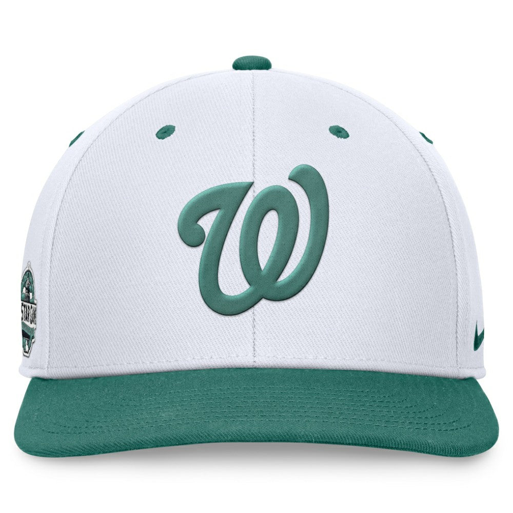 Washington Nationals Nike Bicoastal Two-Tone Pro Performance Snapback Hat - White/Green Hats