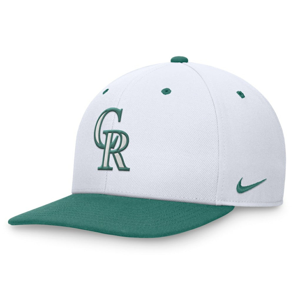 Colorado Rockies Nike Bicoastal Two-Tone Pro Performance Snapback Hat - White/Green Hats