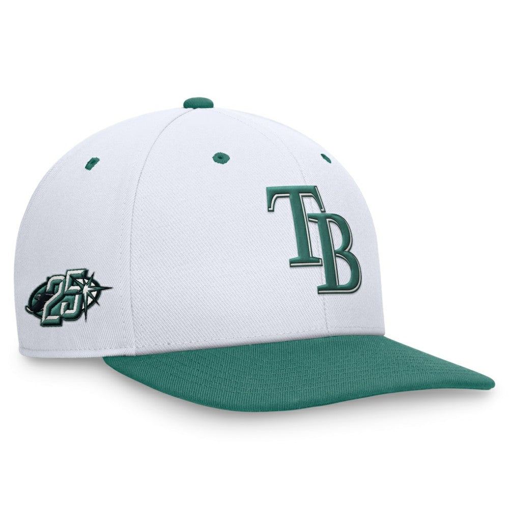 Tampa Bay Rays Nike Bicoastal Two-Tone Pro Performance Snapback Hat - White/Green Hats