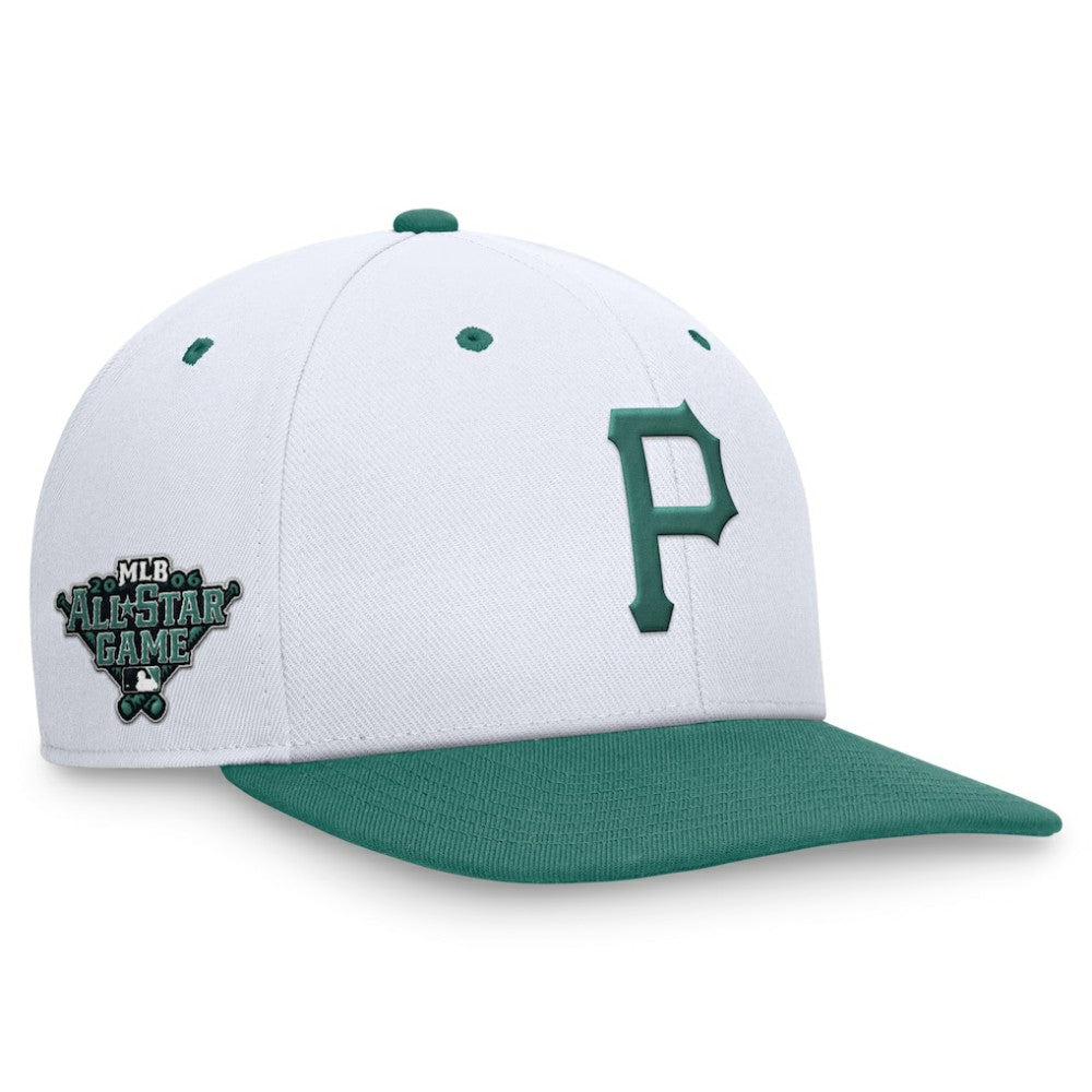Pittsburgh Pirates Nike Bicoastal Two-Tone Pro Performance Snapback Hat - White/Green Hats