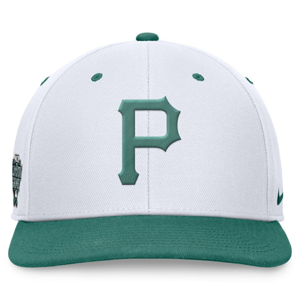 Pittsburgh Pirates Nike Bicoastal Two-Tone Pro Performance Snapback Hat - White/Green Hats