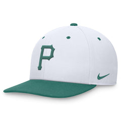 Pittsburgh Pirates Nike Bicoastal Two-Tone Pro Performance Snapback Hat - White/Green Hats