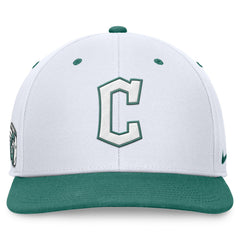 Cleveland Guardians Nike Bicoastal Two-Tone Pro Performance Snapback Hat - White/Green Hats