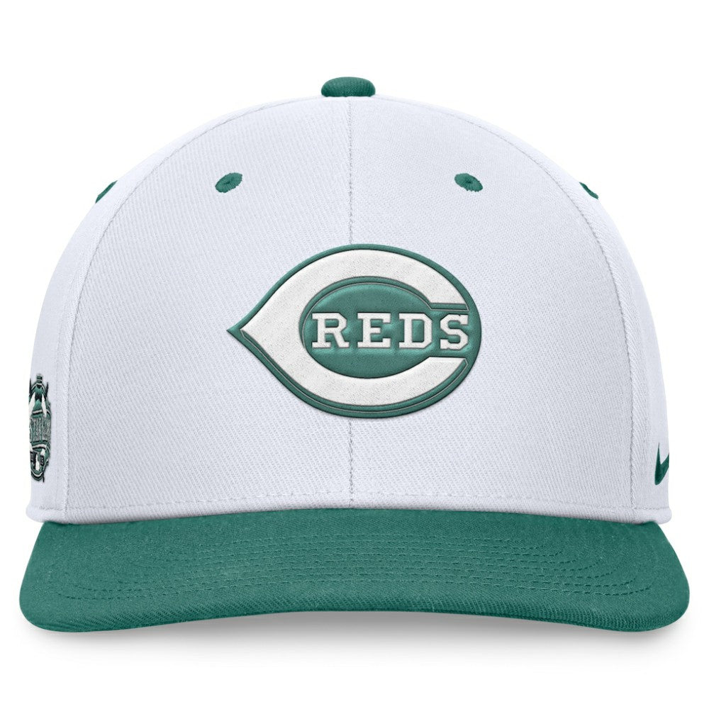 Cincinnati Reds Nike Bicoastal Two-Tone Pro Performance Snapback Hat - White/Green Hats