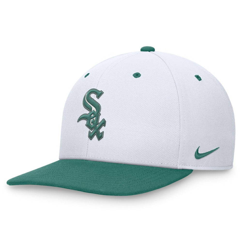 Chicago White Sox Nike Bicoastal Two-Tone Pro Performance Snapback Hat - White/Green Hats