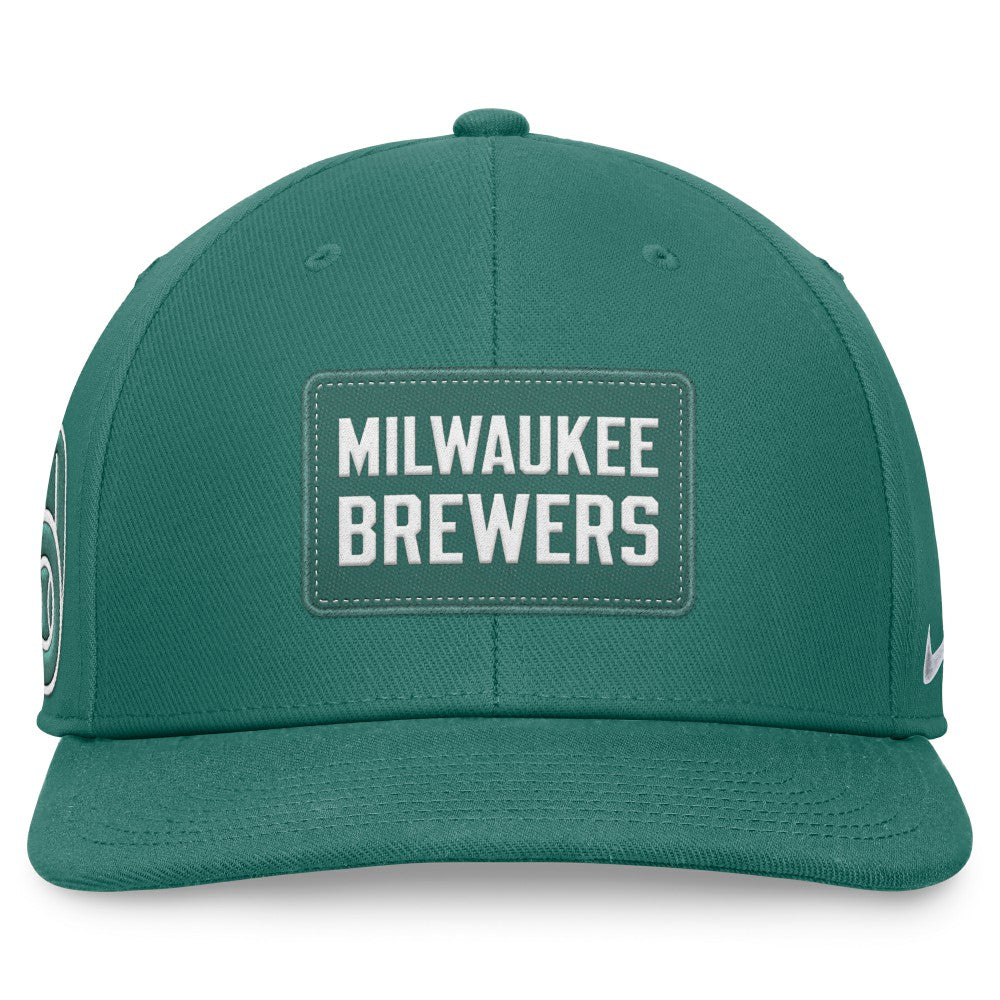 Milwaukee Brewers Nike Bicoastal Pro Performance Snapback Hat - Green Hats