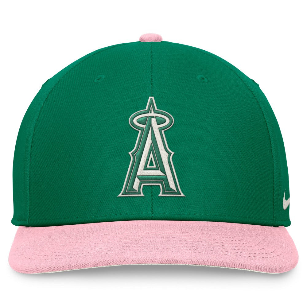 Los Angeles Angels Nike Malachite Pro Performance Snapback Hat - Green/Pink Hats