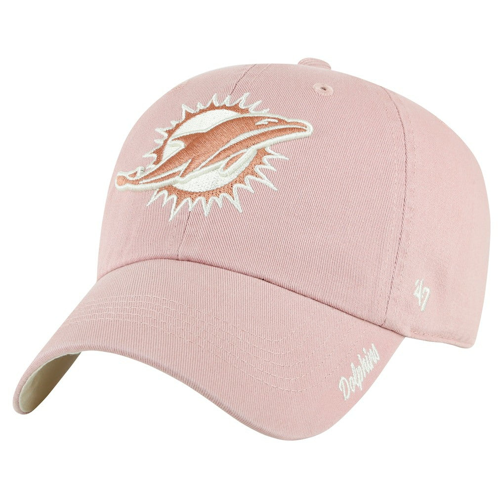 Miami Dolphins '47 Women's Ballpark Cheer Dusty Rose Clean Up Adjustable Hat Pink